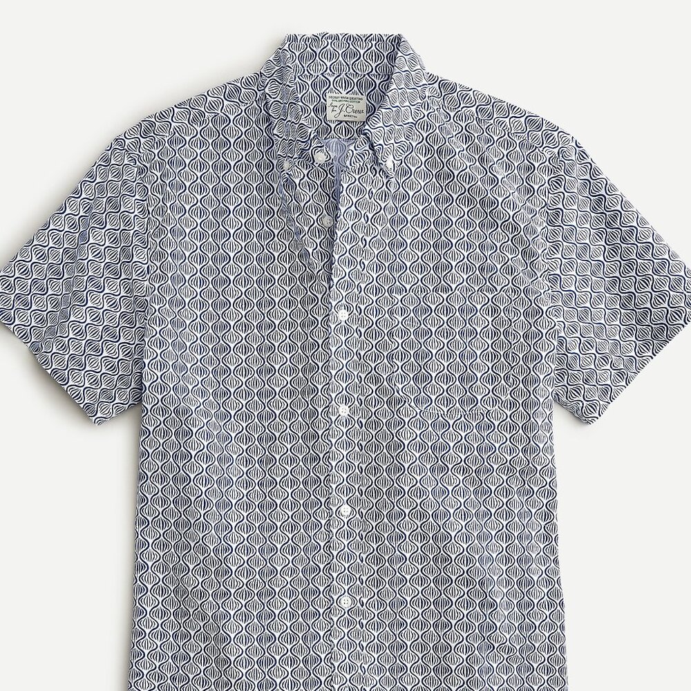 BNWT J.Crew short sleeve cotton shirt stretch xs blue navy small